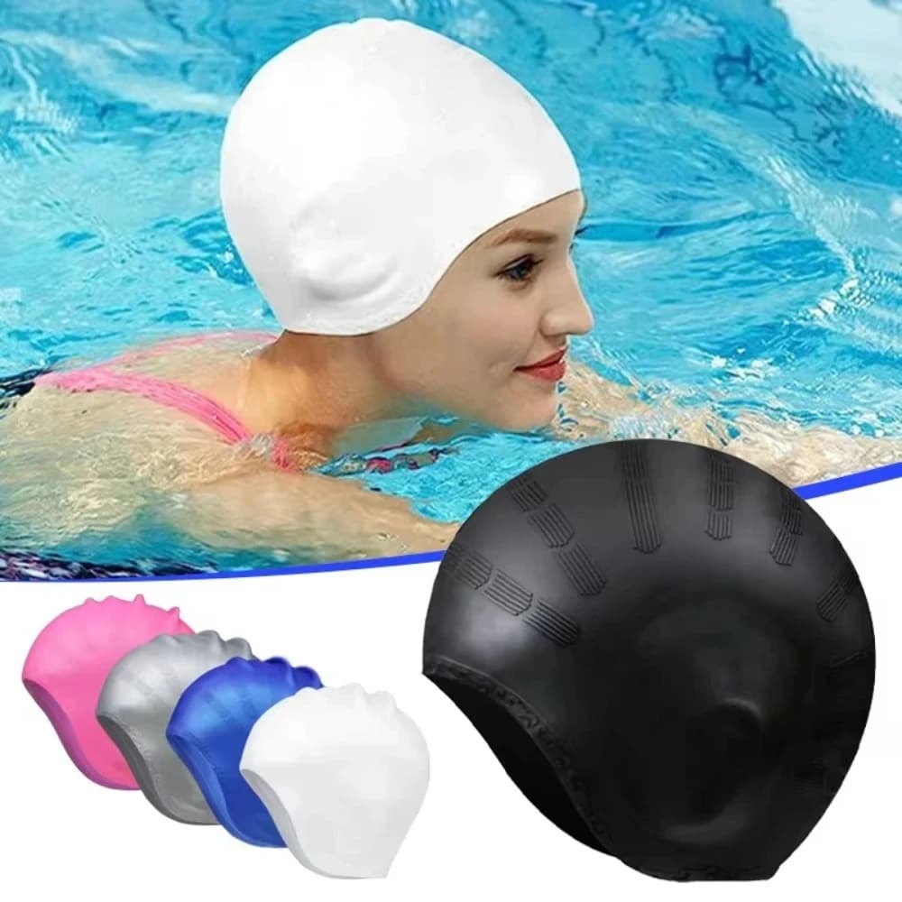 Silicone Professional Swimming Headphone Resistant with Adult and Teenager Eyelets, Protects Long Hair and Offers High Elasticity