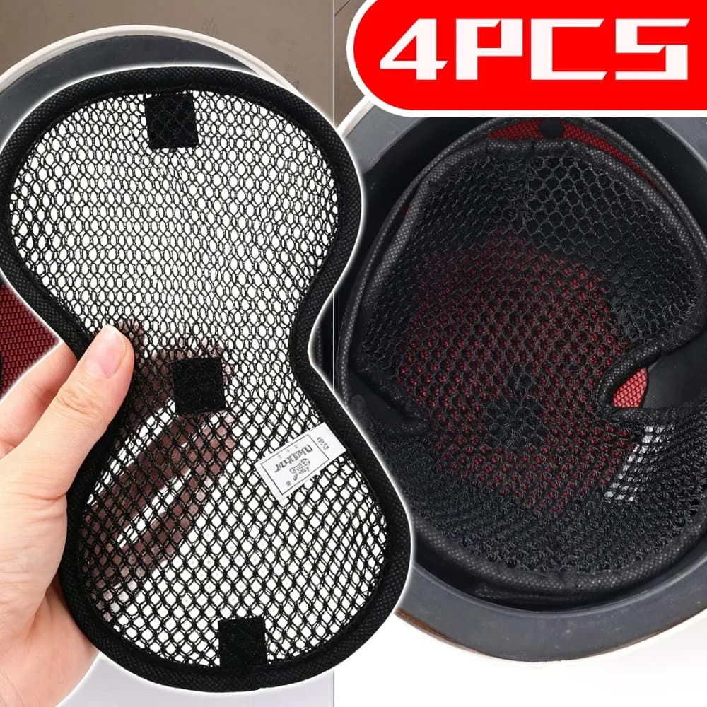 Imbottitura per Casco 3D in Rete Traspirante, Tappetino Interno Assorbente e Isolante Termico, Universale per Moto e Biciclette