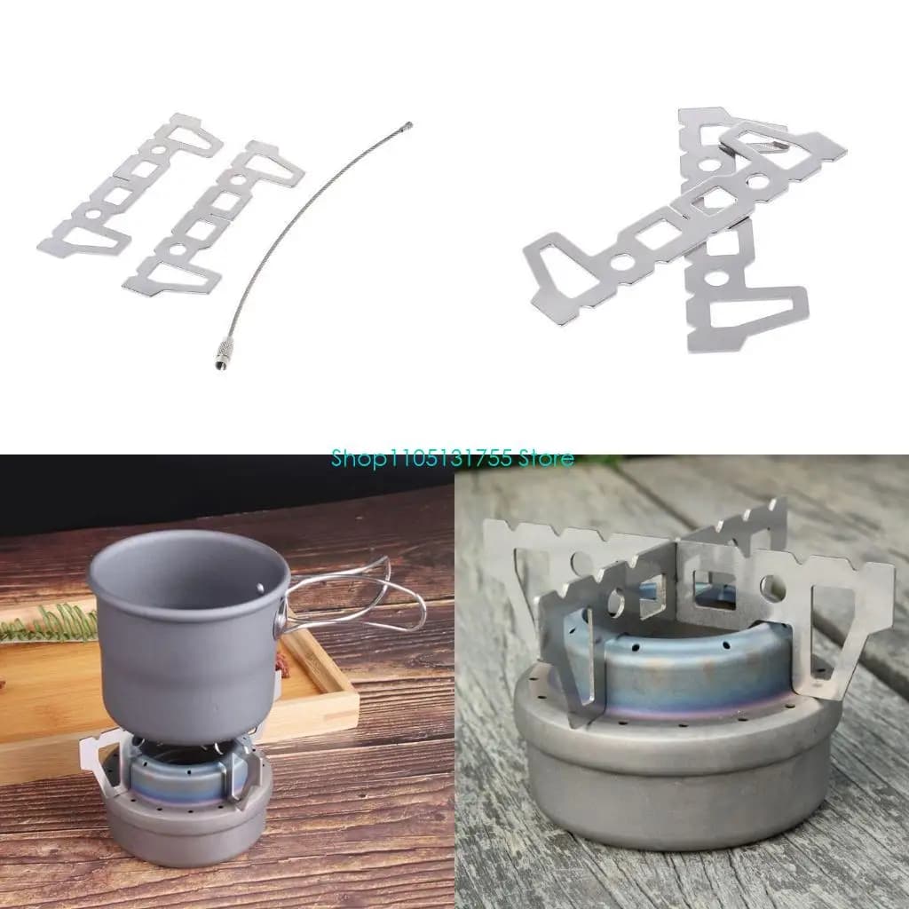 K0EF Fornello alcool inossidabile Combo Fornello alcool liquido ultraleggero per Sta
