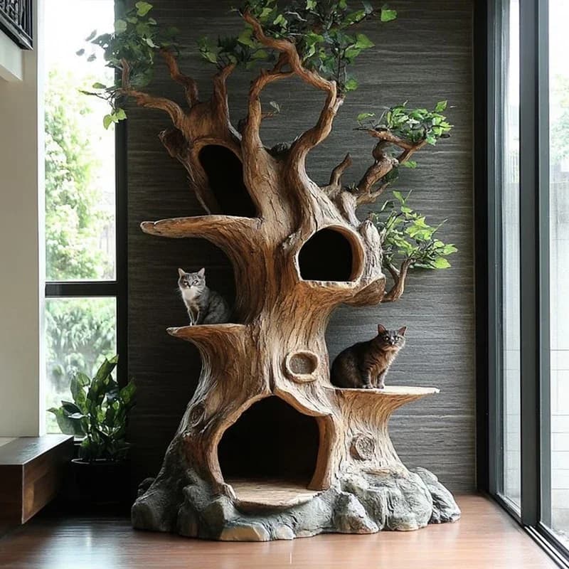 Indoor creative cat nest climbing frame Mori fake tree hole cat house tree shaped cat shelf decoration