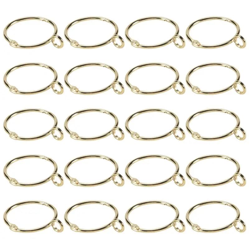 A56P-20 Pieces Openable Rings for Golden Curtains, Anti-rust Metallic Rings with Hook Eyelet (1.5 Inches)