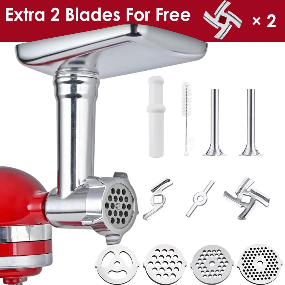 Accessories Metal Tritacarne for Mixers KitchenAid, Multifunction Cooking Robot with Stackable Parts, Easy to Clean