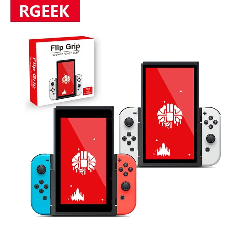 RGEEK Staffa verticale con impugnatura per Nintendo Switch OLED/Switch Console di gioco per riprodurre il gioco con schermo verticale, staffa di supporto per interruttore