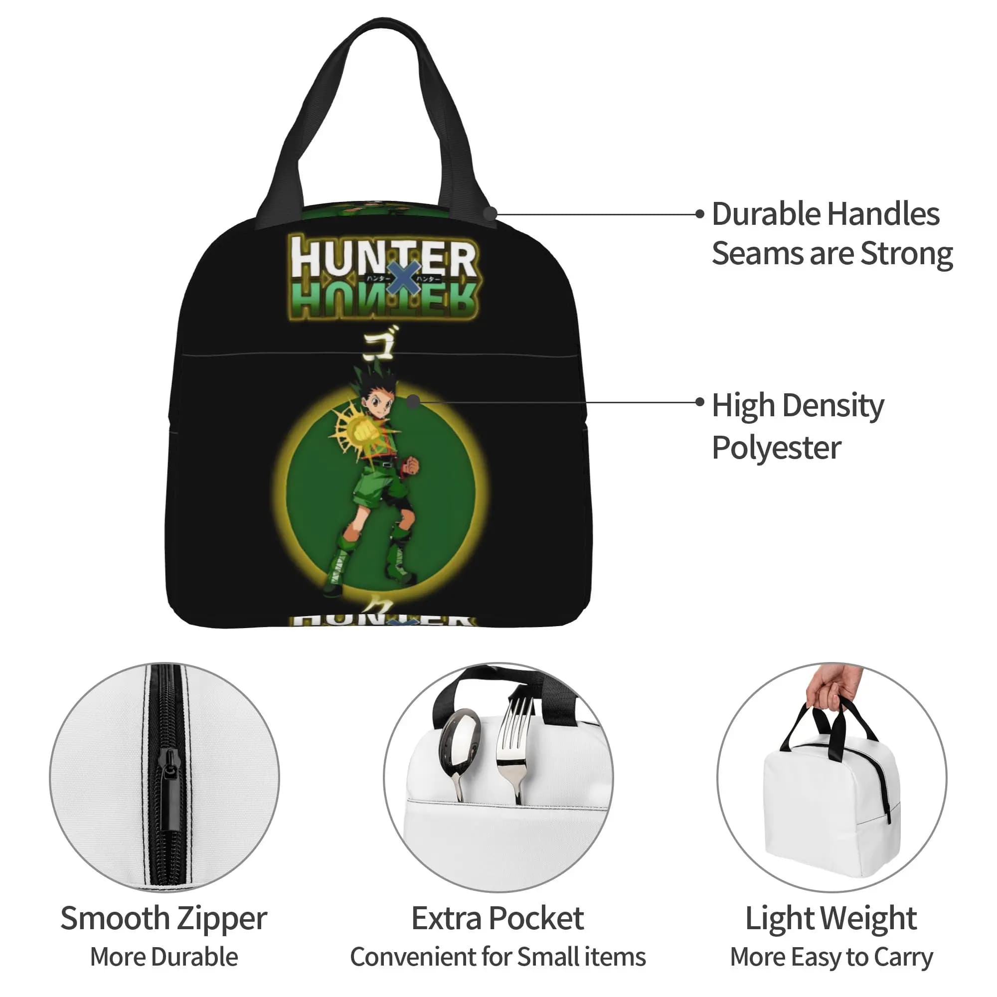 Custom H-Hunters x Insulated Lunch Bag for Outdoor Picnic Japanese Manga Anime Waterproof Thermal Cooler Lunch Box Women Men