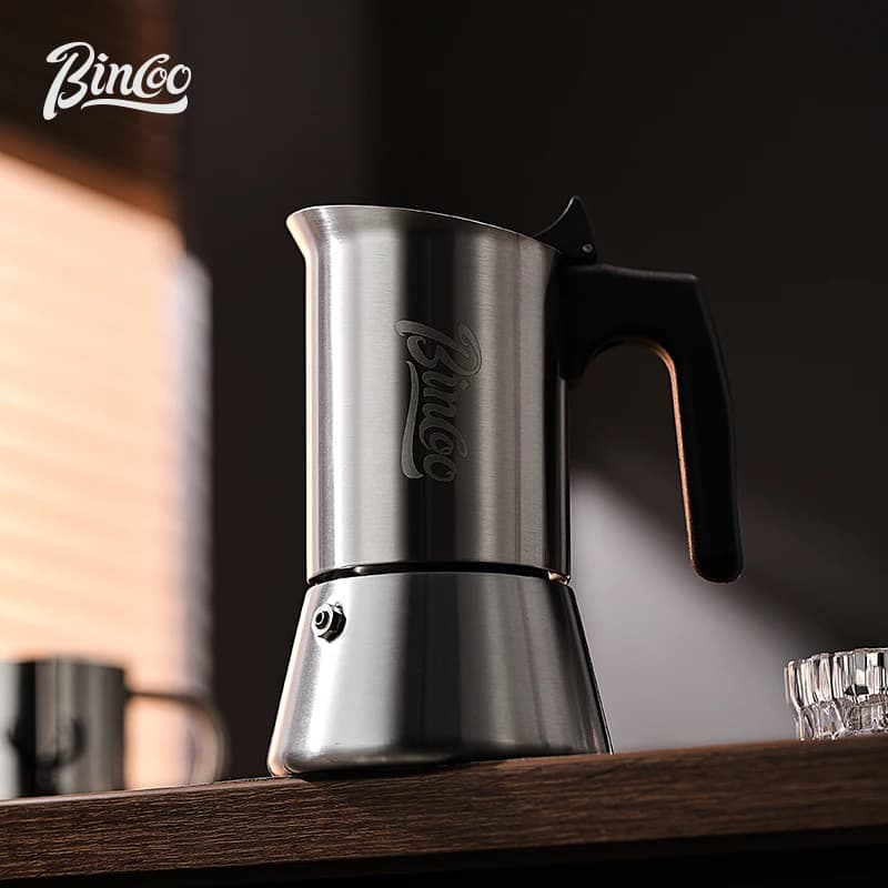 Bincoo 4 tazze 200ML Moka Caffettiera Caffettiera Espresso in acciaio inossidabile Mocha Pot Barista Accessori Coffeware