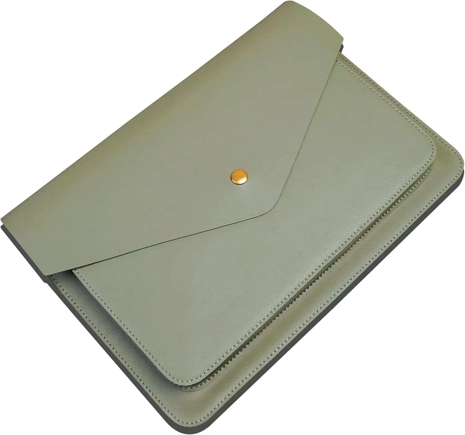 Custodia in pelle per laptop da 15-16 pollici, compatibile con MacBook Pro, Surface Book, Dell XPS in grigio verde