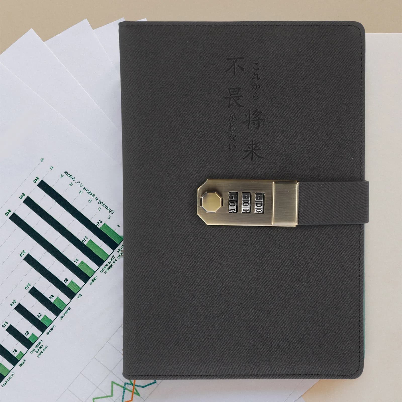 Set di quaderni con password, blocco note A5 con serratura, per studenti, viaggi, ufficio, uso vintage, scrapbook, agenda durevole