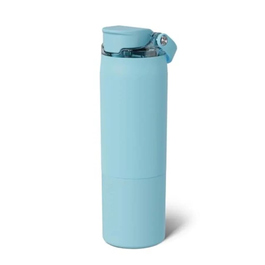 Borraccia Termica in Acciaio Inossidabile da 750ml con Cannuccia in Silicone 100% Anti-perdita e Coperchio, Compatibile con Portabicchieri