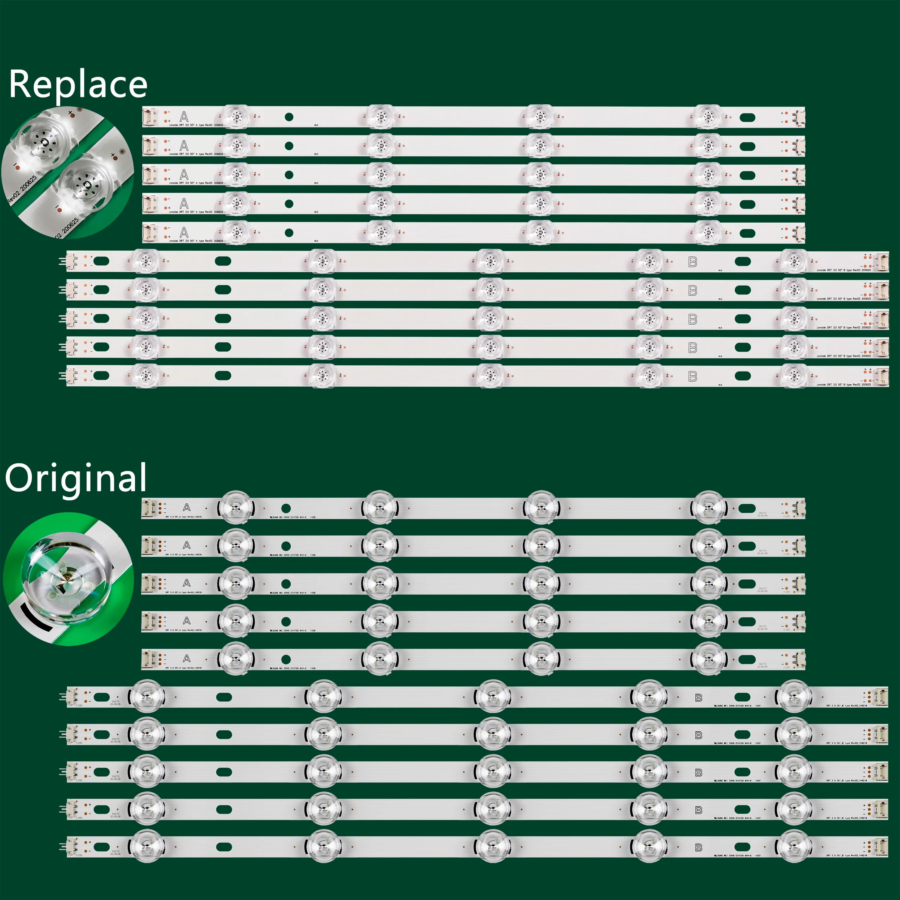 New LED Strip for 50LF653V 50LB5800-ZM 50LB6100 50LB630V 50LB650V 50LB551U 50LF6100 NC500DUN-VXBP3 6916L-1735A 6916L-1736A