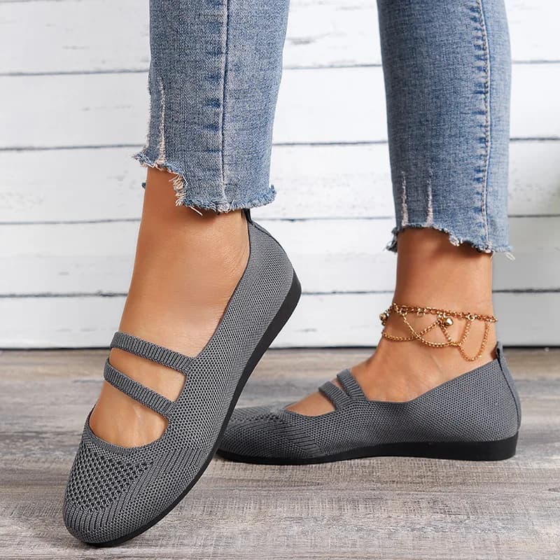 Scarpe Basse Elastiche in Maglia da Donna, Sneakers Traspiranti Estive, Mocassini da Balletto con Suola Morbida, Scarpe Casual Slip-on