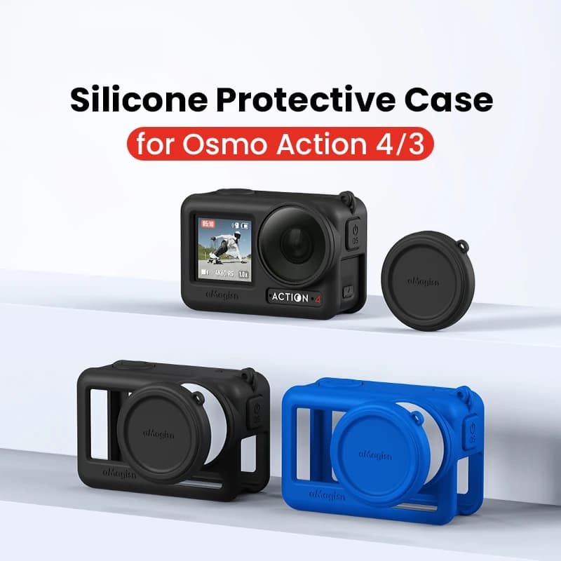 Silicone Case + Target Cover for DJI Action 4 3 - Sports Camera Protective Accessories