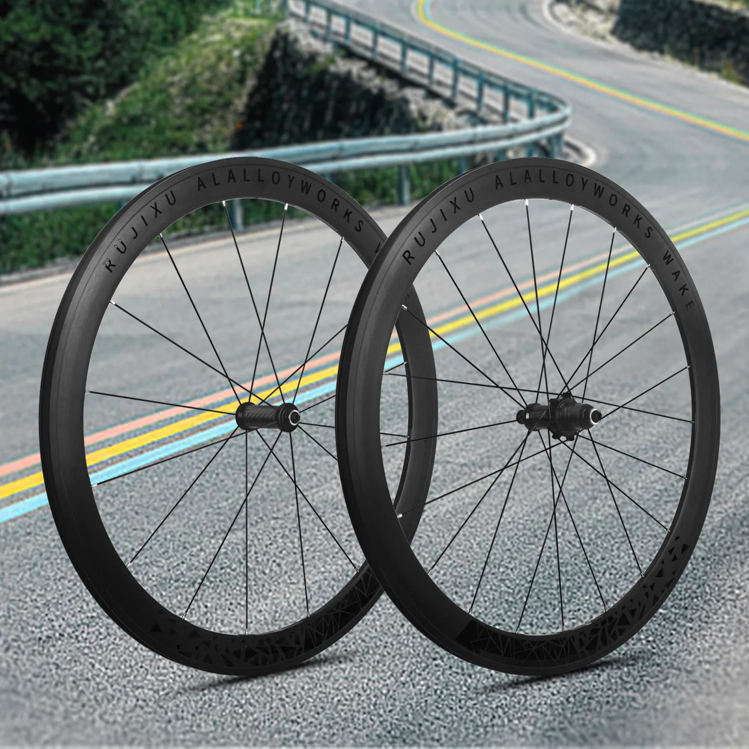 700C RUJIXU 6 zampe 36T Ruota a cricchetto profonda 30/40/50mm strada V freno a disco ruote freno in alluminio melone ruote per auto ruote da strada