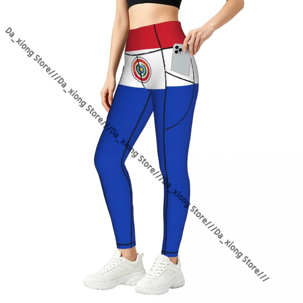 Pantaloni da yoga con bandiera del Paraguay, pantaloni da allenamento elastici e morbidi per donna