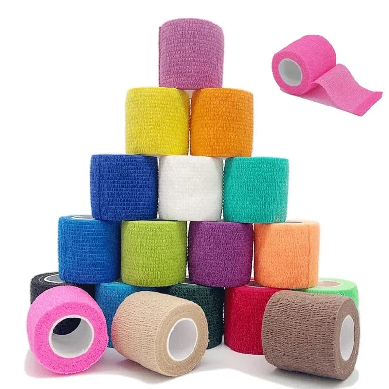 Benda Elastica Adesiva Sportiva Beige Multiuso da 4,8m, Nastro Elastoplast per Supporto Ginocchio, Dita, Caviglia, Palmo, Spalla
