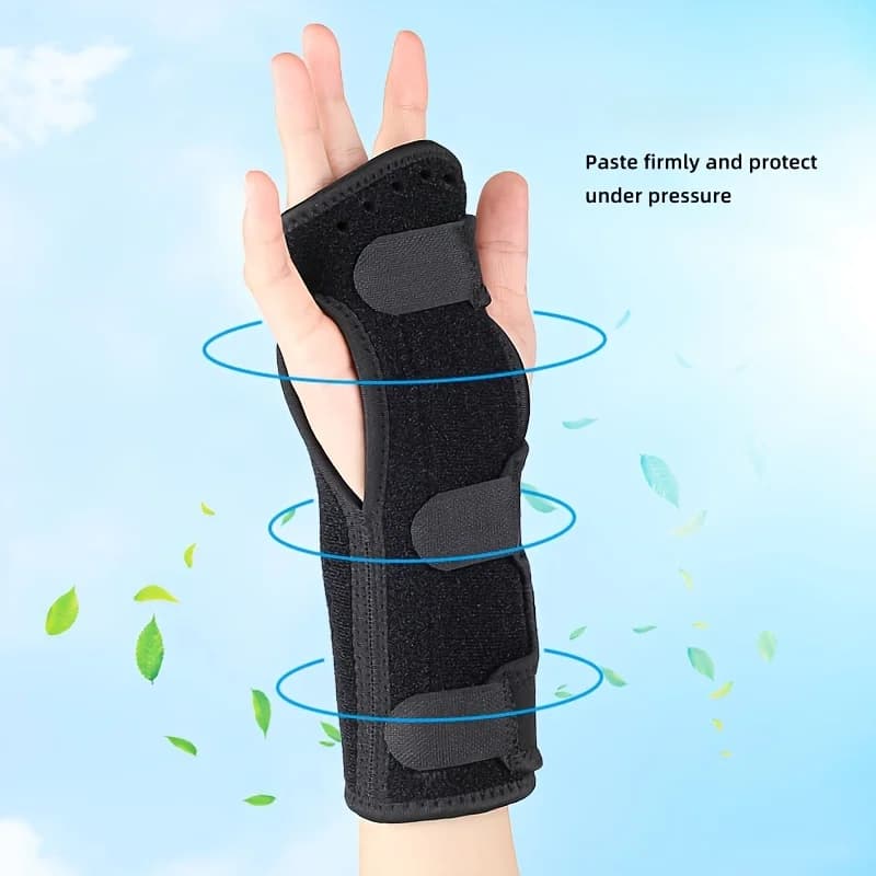 Tutore per polso Stecca per mano destra sinistra Sport Supporto per piastra in acciaio Protezione per il polso Supporto per mano regolabile Supporto fisso per articolazione del polso