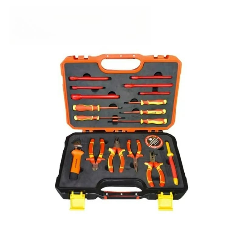 Set di strumenti VDE per elettricisti isolati da 19 pezzi 1000 V con custodia impermeabile