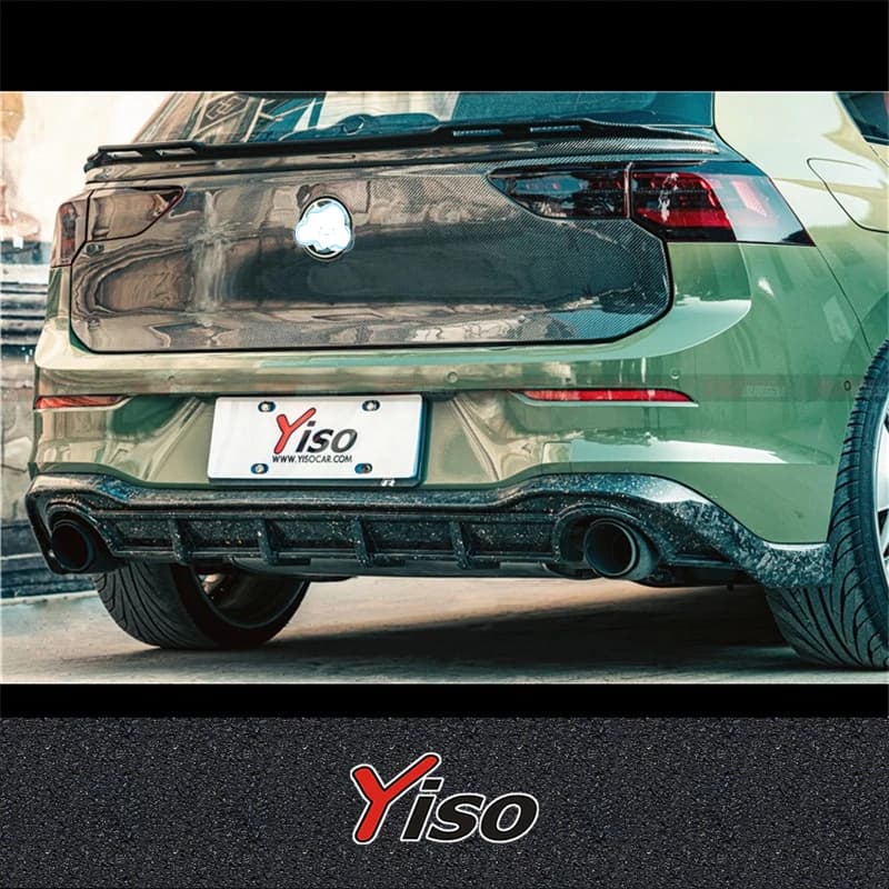 Adatto per Golf 8 GTI Spoiler Posteriore in Fibra di Carbonio, Kit Modifica Golf 8 GTI, Diffusore Posteriore GTI CS Modificato