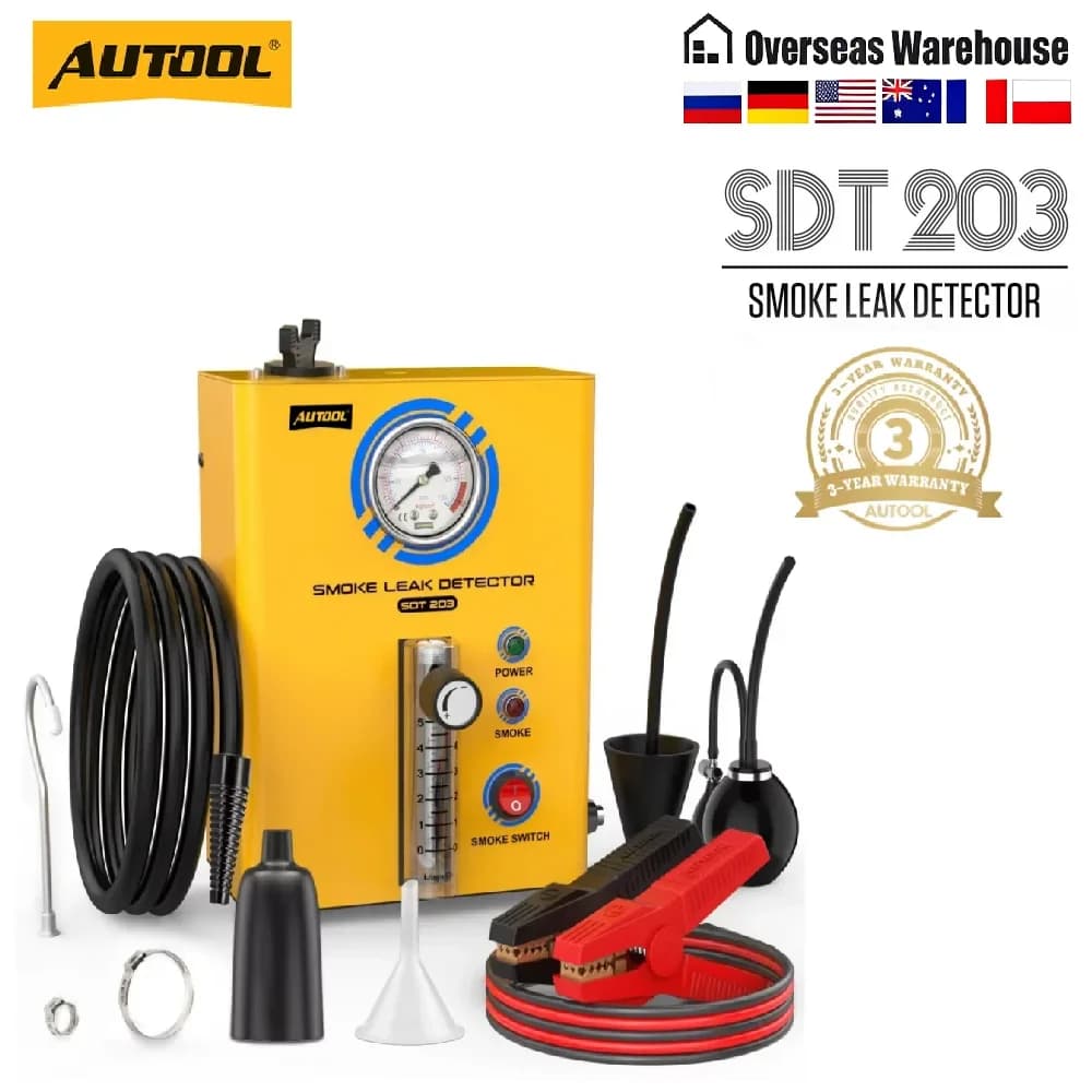AUTOOL SDT203 Automotive Smoke Leak Detector EVAP Vacuum Smoke Machine Pipe Leakage Diagnostic Tester Vehicle Repair Tool System