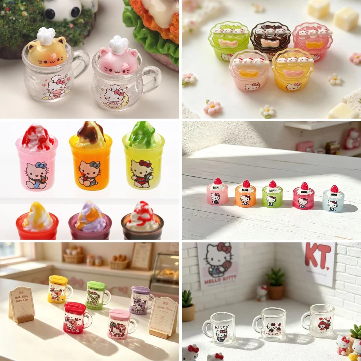100pcs Kawaii Cartoon Cup Bottle Resin Cabochon DIY for Phone Case Hairpin Keychain Earrings Scrapbook Dollhouse Accessories