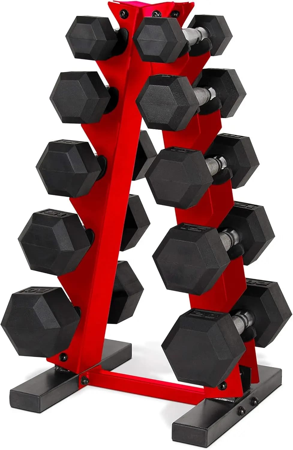 Set di manubri esagonali rivestiti con supporto verticale per palestra, in metallo, nessun colore specificato, diverse opzioni