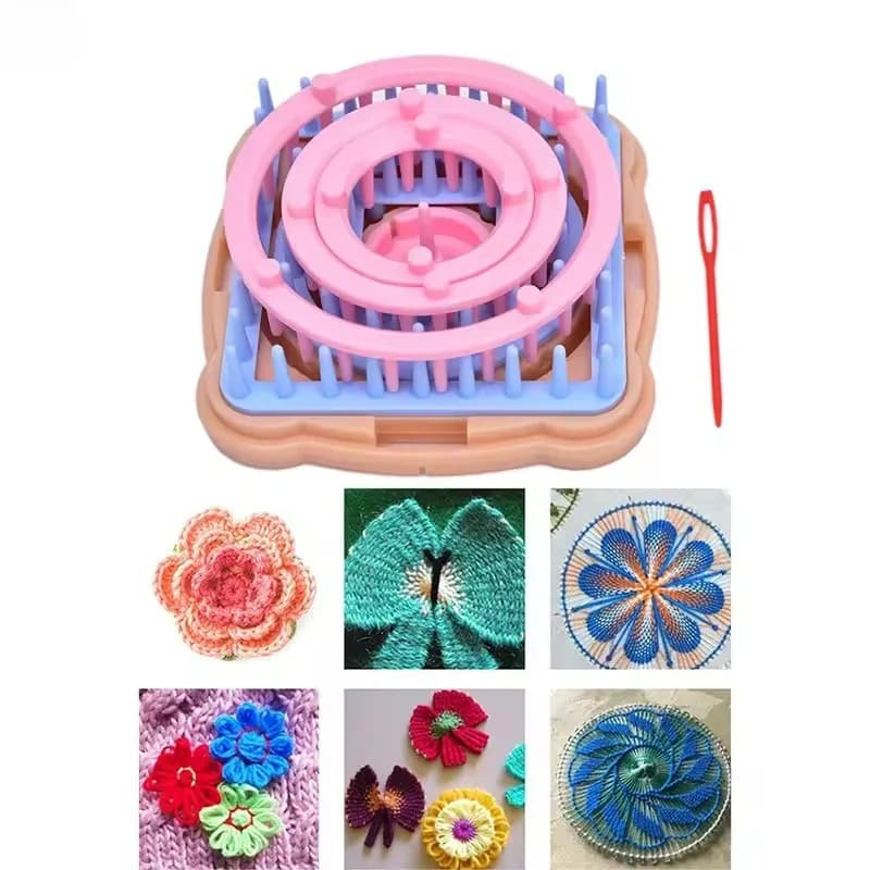DIY Flower Loom Knitting Kit Plastic Weaving Tool Set for Making Handmade Flowers Scarves Beginner Craft Projects​