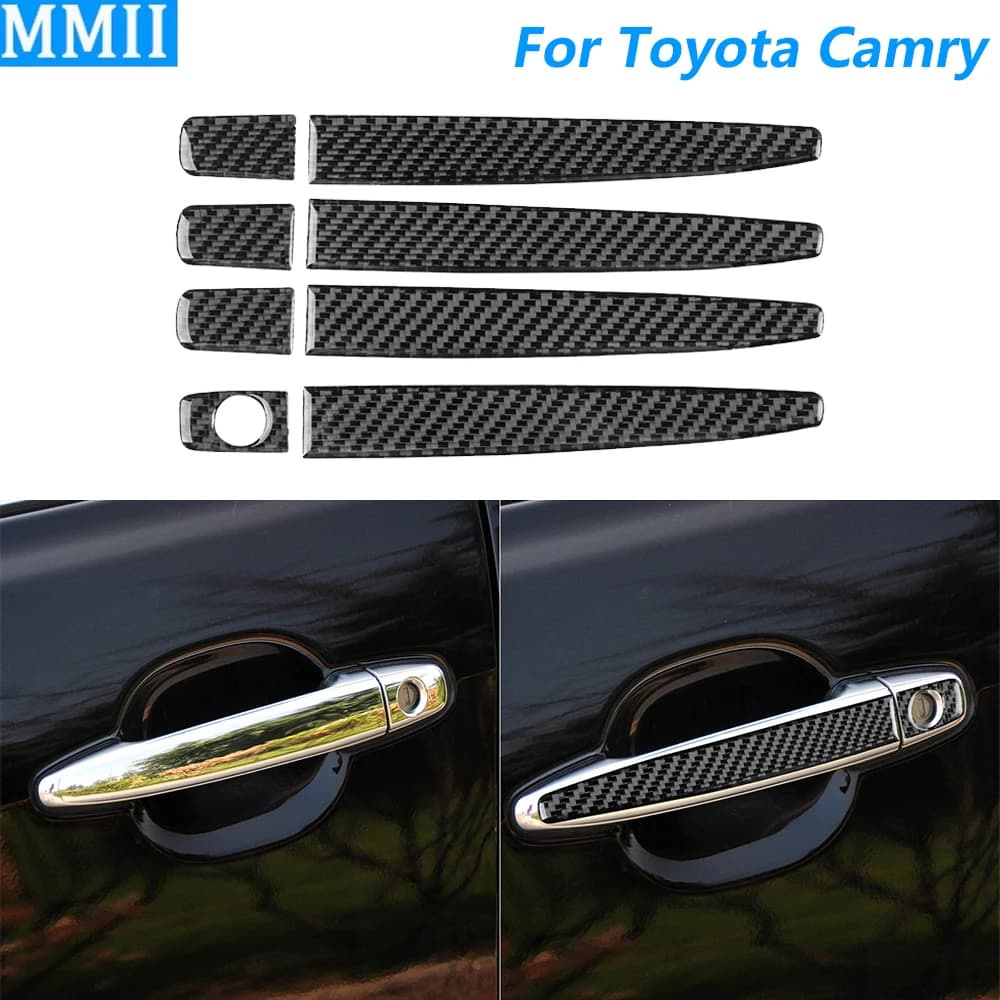 Per Toyota Camry 2006-2011: Copertura in Fibra di Carbonio per Pannello Interruttori Maniglia Esterna Porta, Accessori Auto, Adesivo Decorativo