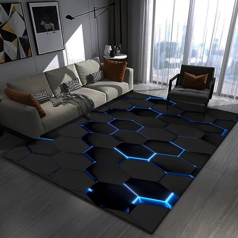 VIKAMA 3D Visual Living Room Bedroom Bedside Carpet Soft And Cool Gaming Room Sofa Rug Velvet Floor Mat Home Decoration