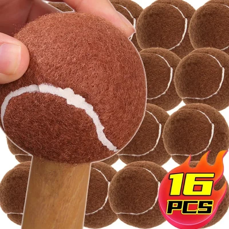 16/1 Pezzi Coprigambe per Sedie a Forma di Palline da Tennis, Protezioni per Pavimenti, Coperture per Mobili, Coperture per Gambe di Tavoli, Cuscinetti Antiscivolo e Antirumore per Pavimenti in Legno Duro