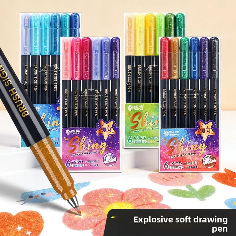 24Color Soft Head Colorful Calligraphy Pen Brush Water-based Pigment Ink Drawing Graffiti Art School Stationery Supplies