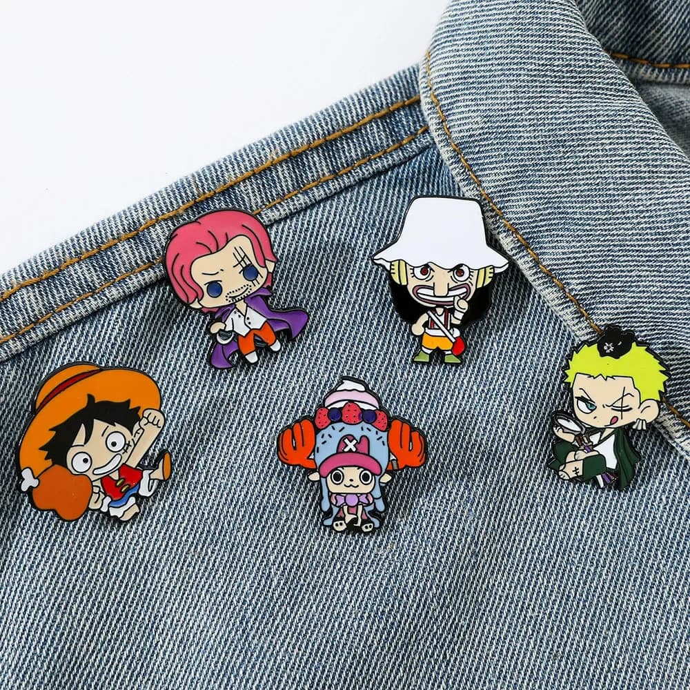 5 Pezzi Spilla Smaltata Personalizzata a Tema Cartone Animato Shanks Roronoa Zoro Usopp, Distintivo in Metallo per Zaino, Abbigliamento, Gioielli, Accessori, Regali