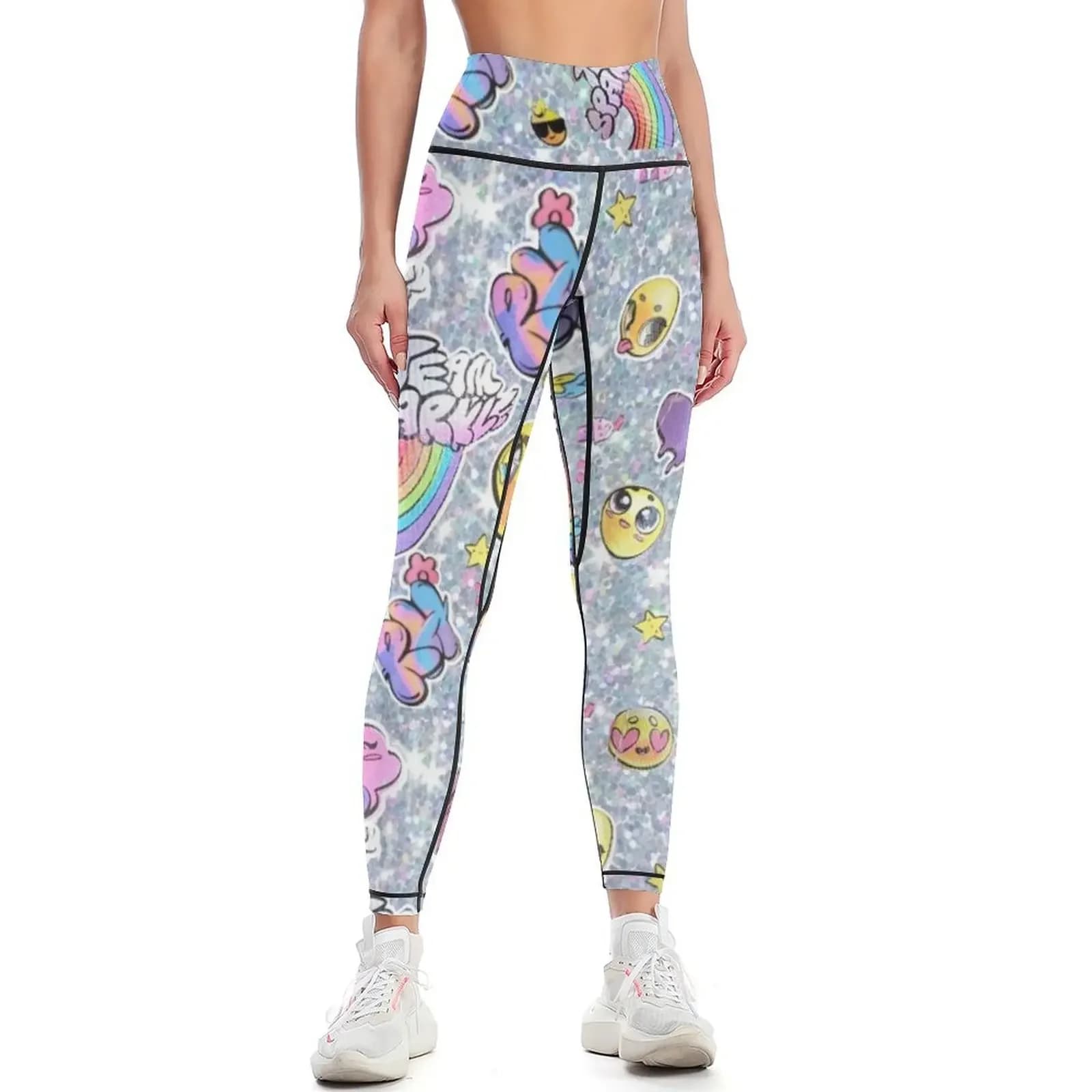 Rainbow High Winter Break Leggings con stampa Sunny Madison Pantaloni da donna Pantaloni sportivi da donna Leggings da donna