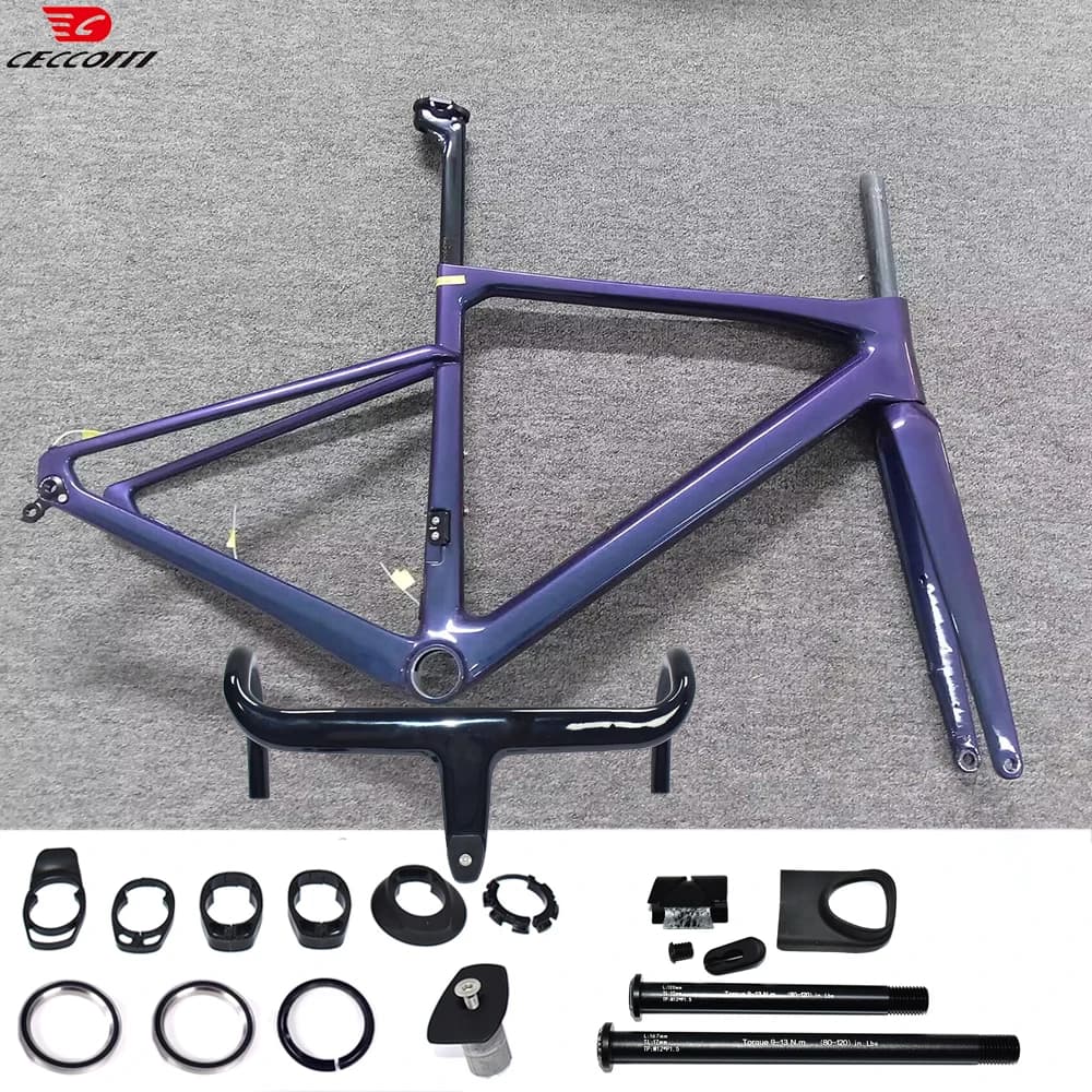 CECCOTTI RF33 Modello FAI DA TE Colore Telaio Della Bici Da Strada Misura 700C Ruote Max Pneumatici 32 millimetri Telaio Della Bicicletta Completo Cavo Nascosto Telaio In Carbonio