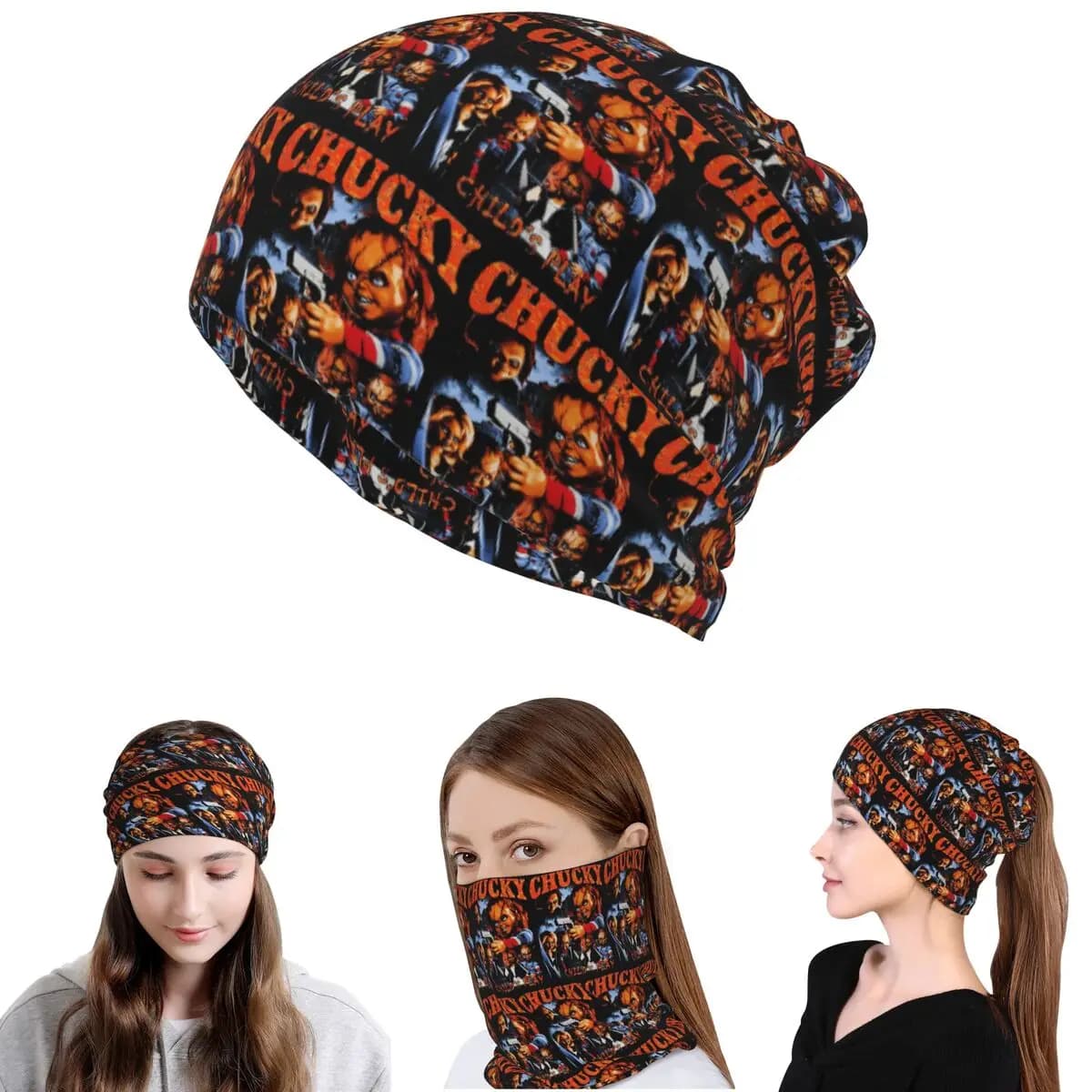Chucky Child's Play Bandana, scaldacollo, maschera, sciarpa, copricapo multifunzione, berretto, cappello, unisex, per adulti, per tutte le stagioni