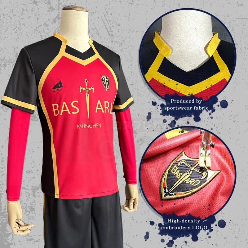 ✜2026❤ HOLOUN Blue Lock Anime Noel Noa Cosplay Costume Bastard Munchen Red NO.9 Embroidery Football Uniform Daily Sport Wearing✚