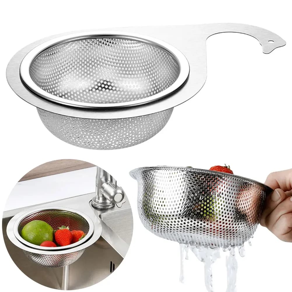 1/2 PCS Lavello In Acciaio Inox Filtro Per Spazzatura Colino Cestello di Scarico Cremagliera di Scarico per Filtro Cucina Rifiuti e Lavaggio Verdure Frutta