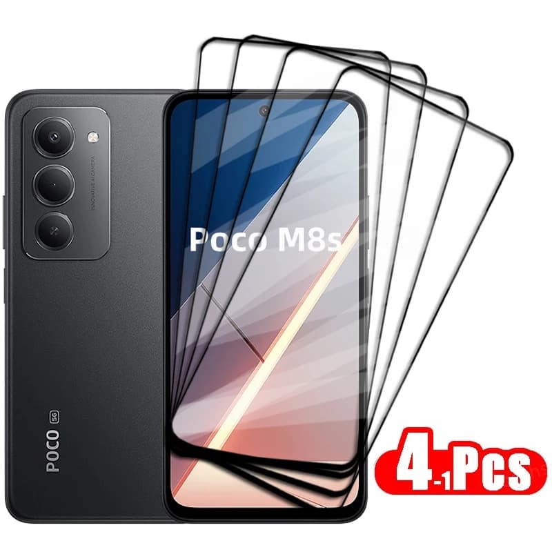 4-1Pcs Glass For Poco M8s 5G Tempered Glass For Xiaomi Poco M8s Screen Protector Screen Glass HD Protective Phone Film Poco M8s