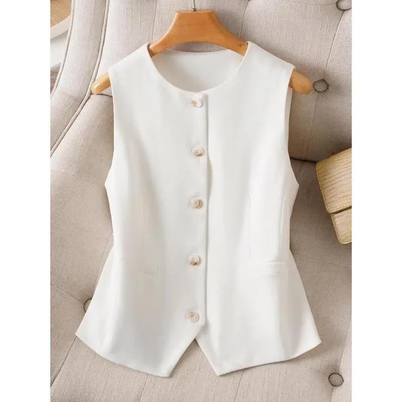 Grey Short Vest Women's Fashion Inner Wear Polyurethane Elastic Fiber Ladies Vest Winter Regular Length Inner Jacket