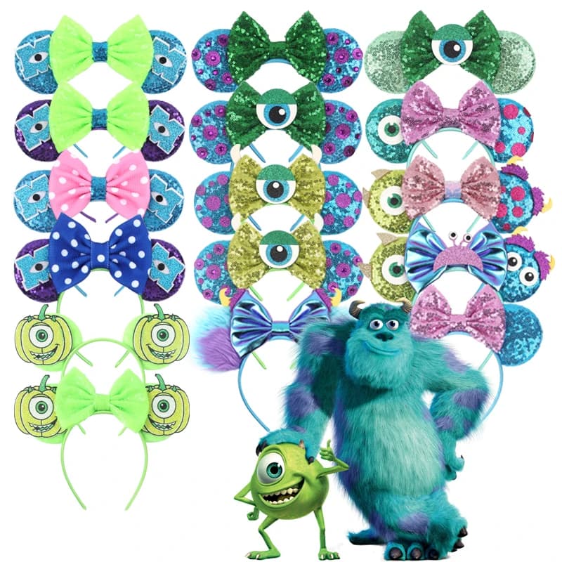 New Cute Monsters Inc Minnie Mouse Orecchie Fascia Minnie Cartoon Cosplay Mouse Fascia per capelli Kid Festival Party Accessori per capelli da donna