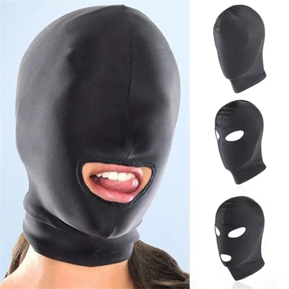 1/2/3 Adult Forms Spandex Sunset Mouth Cover Open Face Hood Eye Mask Men Women Costume Slave Party Role Game Adult SM Toy