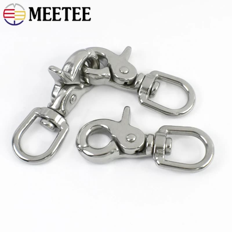 1/2 Pezzi Moschettone Girevole a Grilletto in Acciaio Inossidabile 304 da 65mm per Guinzaglio per Cani, Portachiavi, Clip Moschettone, Accessori Fai da Te