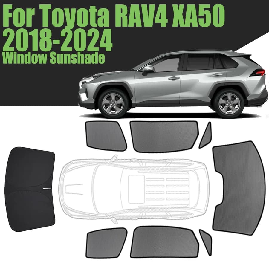 Personalizzato Finestra di Automobile Parasole Per Toyota RAV4 XA50 2018 - 2024 Tenda Magnetica Maglia Parabrezza Anteriore 2019 2020 2021 2022 2023