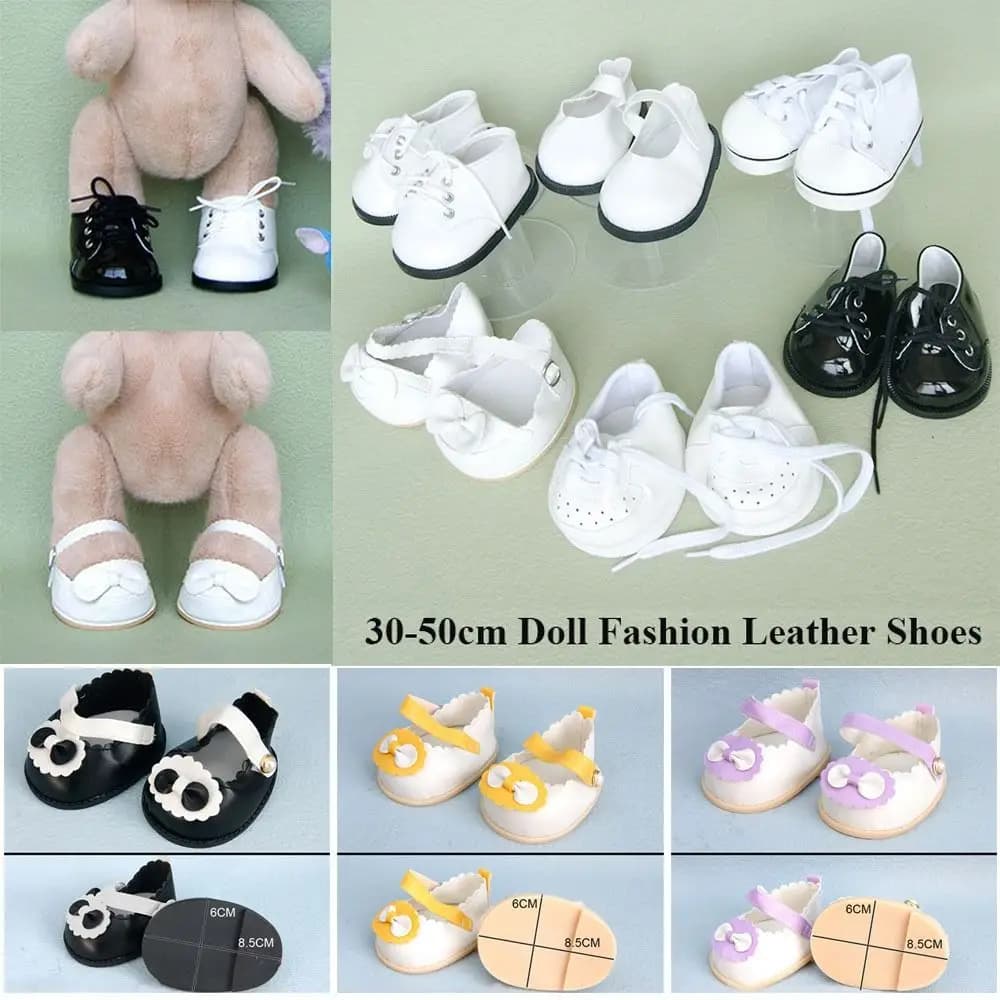 10 Stili di Scarpe Casual da 30-50cm, Stivali in Pelle alla Moda, Accessori per Abbigliamento Fai-da-Te