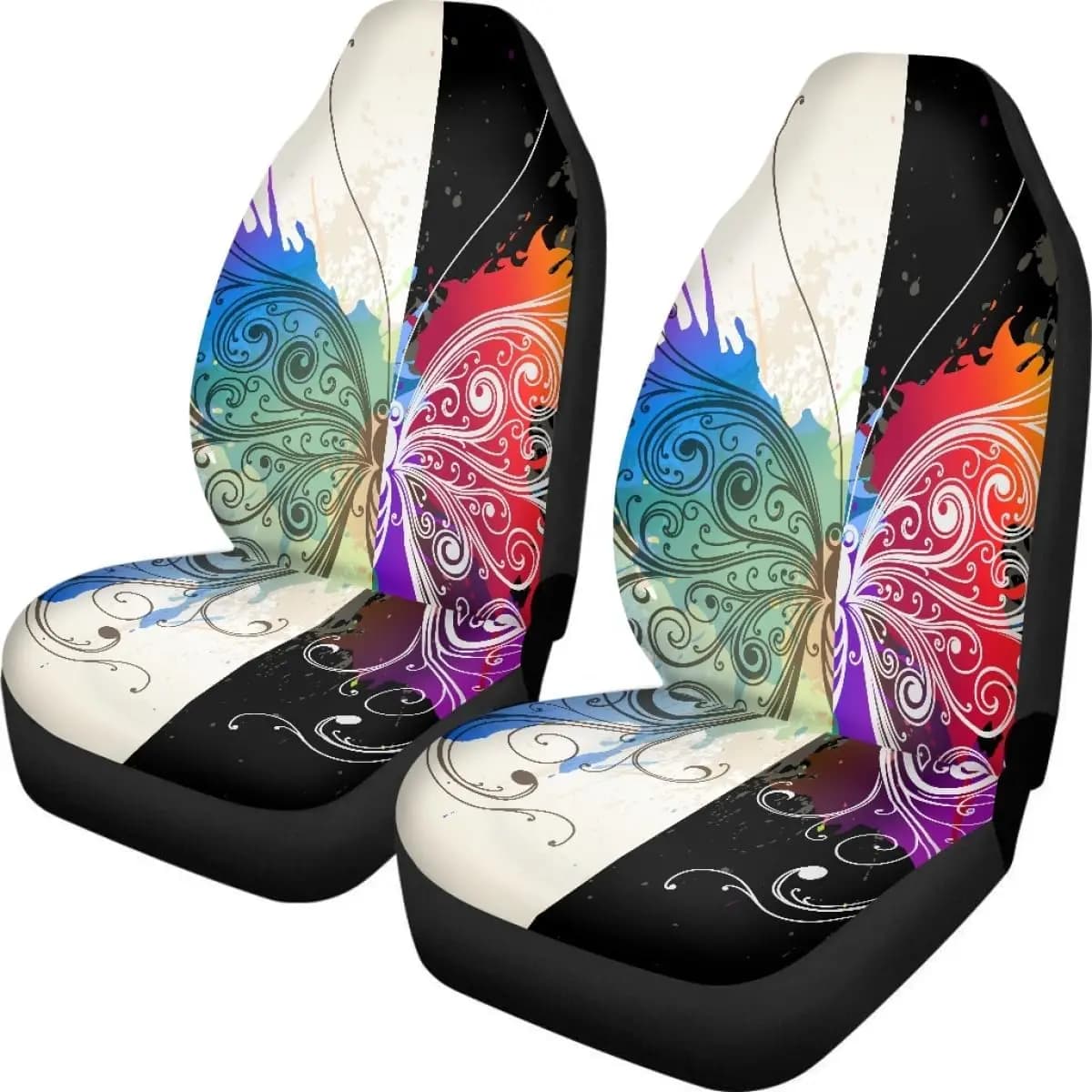Car Seat Covers Butterfly Ink Spray Front paint for cars, Easy to install Covers Accessories Truck Van SUV 2 packs