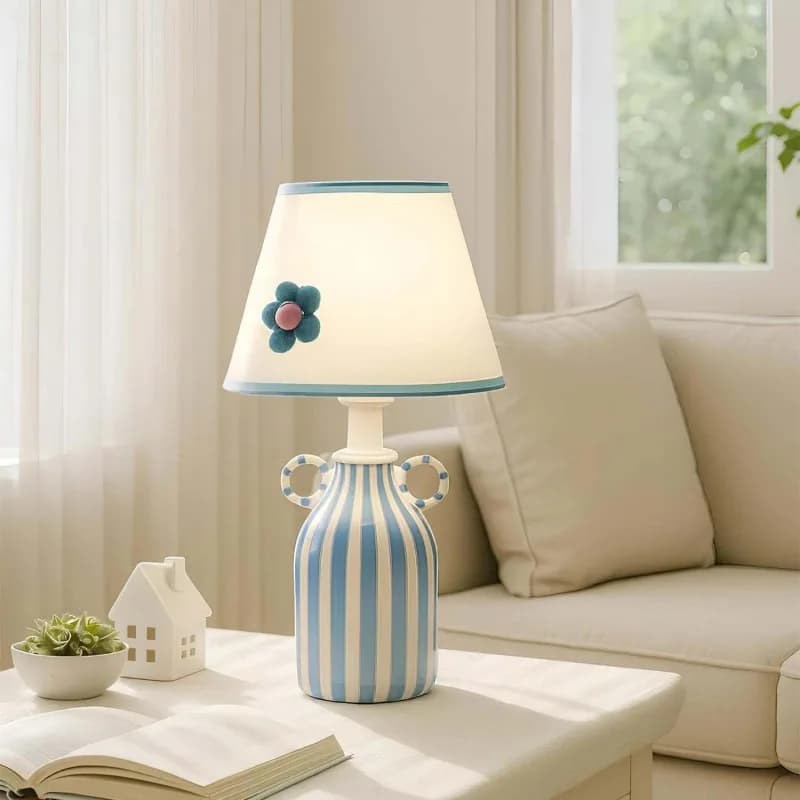 Ceramic bedroom bedside lamp flower night lamp living room study atmosphere desk lamp