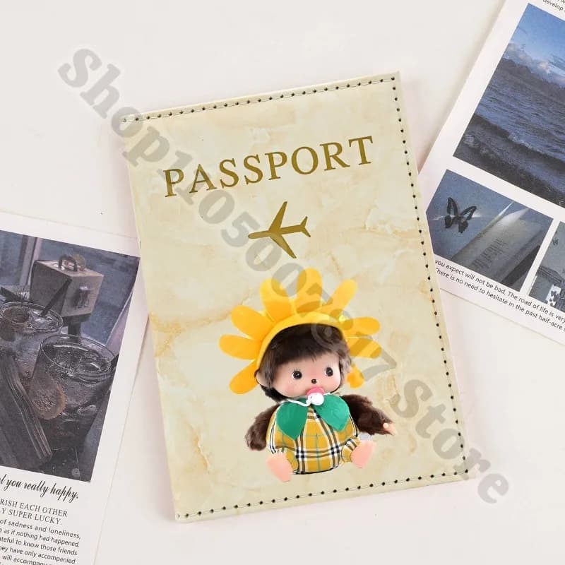 Kids Cartoon Portable Passport Cover Case Monchhichied Anime Cute Passports Sleeve for Travel Creative ID Card Holder Gifts 2026