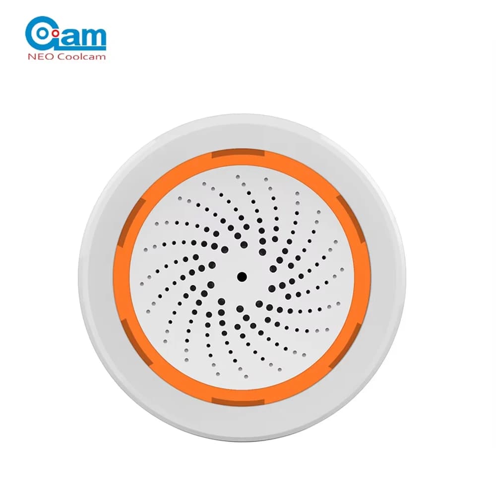 Coolcam Tuya Zigbee Smart Alarm Siren for Home Security with Stroboscopic Screwdrivers USB Cable Support Power UP Works with TUYA Smart Hub