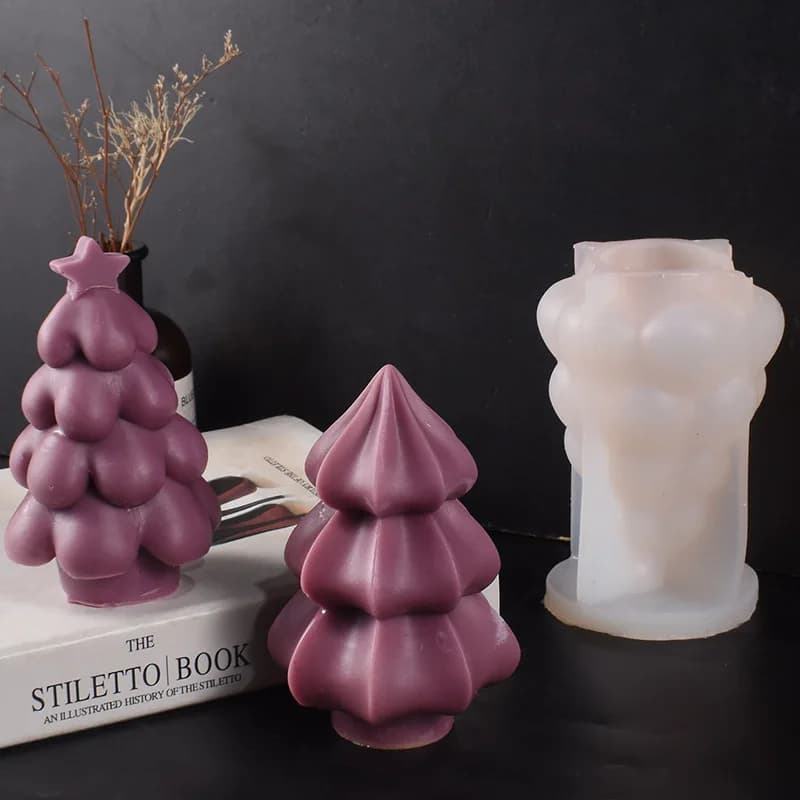 Nuovo stampo Stampi per candele per albero di Natale Stella Gelato Gelato Ornamento per albero di Natale Decorazione per candele fai da te Stampo in silicone irregolare