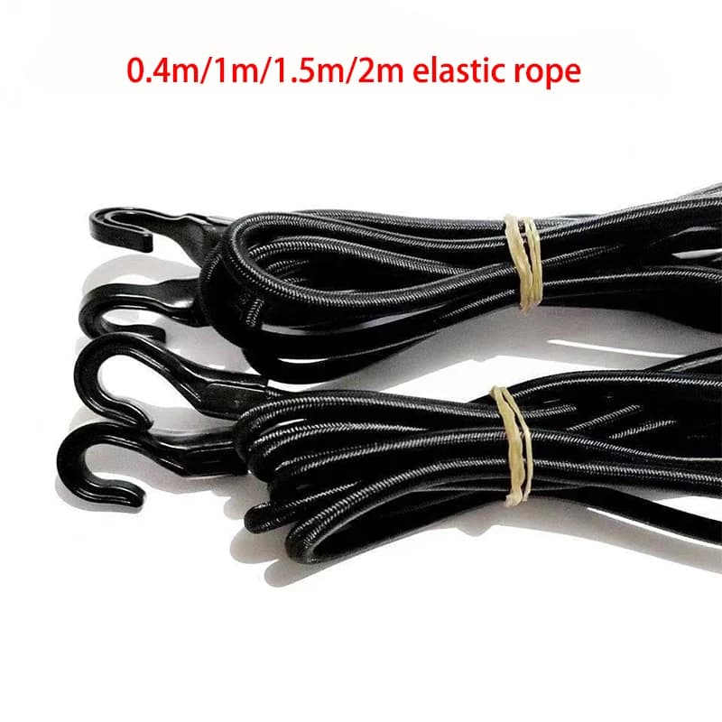2m/1.5m/1m/0.4m Heavy Duty Elastico Bungee Shock Cord Strap Stretch Gancio di Plastica Auto Bagagli Tenda Kayak Barca Canoa Biciclette Corda Ti