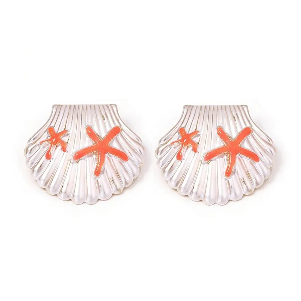 Orecchini a perno in acciaio inossidabile, ipoallergenici, chic, stile oceano, colorati, squisiti, a forma di stella marina, per spiaggia e mare