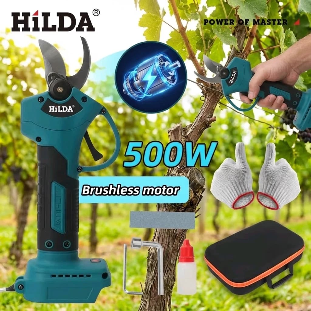 HILDA brushless electric pruning scissors, professional garden scissors for flowers and fruit, makita battery cutters